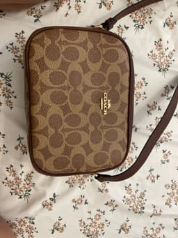 Coach Signature Canvas Mini Camera Bag / Crossbody - AI says Real